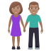 👫🏽 woman and man holding hands: medium skin tone display on JoyPixels